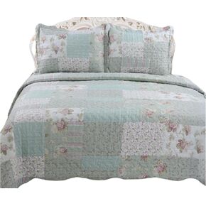 Set, Cotton Rich, Prewashed, Preshrunk; as Bedspread, Bedcover, Coverlet, Bed Throw Spreads Full Size Bedspreads, Summer Quilts, Lightweight Summer Bedspreads Queen Size Oversized