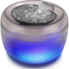 Kastty Quiet Cat Water Fountain, 3.5L/118oz Large Capacity Pet Water Fountain for Cats Indoor with Water Level Window and LED Light, Easy Cleaning Dog Water Fountain Automatic Cat Water Dispenser