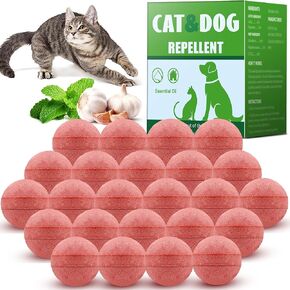 Cat Repellent Outdoor & Indoor, Cat & Dog Nature Repellents Peppermint Oil, Repeller for Home Kitchen Yard - 24 Pack