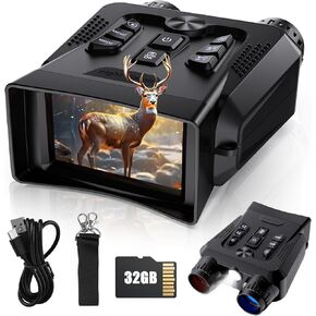Night Vision Goggles - 4K Night Vision Binoculars for Adults, 3.0" HD Screen 9 Gear Infrared Monocular Camping Night Vision Scope for Men with 32GB TF Card