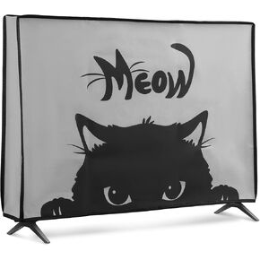 kwmobile Dust Cover for 55" TV - Flat Screen TV Protector - Travel Outline White/Black