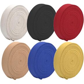 1.2 Inches 2 Rolls/ 18 Yards High Density Cotton Webbing Weave Webbing Strap Webbing Tape Roll for Making Bag Handles, Bag Strap, Tote Bag Webbing, Cloth Belt, Arts and Crafts-Black&White