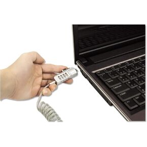 Innovera 64670 Compact Combination Laptop Lock, 6 ft Steel Cable