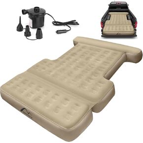 Tailgate Extendable 5.5-5.8ft Truck Bed Air Mattress - Heavy-Duty Inflatable Truck Bed Mattress with Car Pump, Extra Large Carry Bag, Leak-Resistant for Outdoor Camping & Pickup Trucks