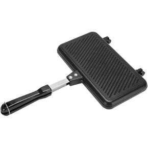 DOITOOL Double- Sided Frying Pan Non- stick Grill Pan Waffle Maker Sandwich Baking Mold for Cake Toast Panini Sandwich Snack Breakfast
