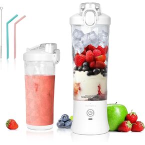 Portable Blender, 20 Oz Travel Blender USB-C Rechargeable with 6 -leaf Stainless Steel Blades, BPA Free, Personal Blender for Shakes and Smoothies,Suitable for Family Travel Gyms, Mint Blue