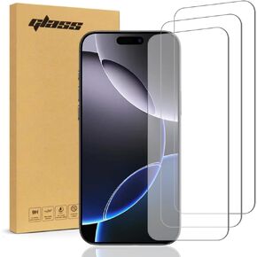 Rome Tech Tempered Glass Screen Protector for iPhone 16 - Protective 9H Screen Saver Compatible With Phone Cases - for iPhone 16 Screen Protector Tempered Glass - Clear