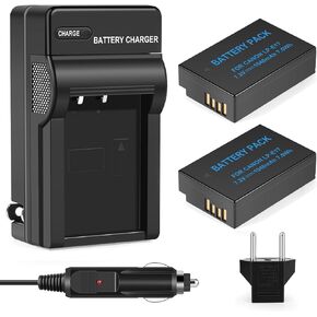 2 Pack LP-E17 Battery and Charger Kit for EOS RP R10 R8 R50, Rebel T8i, T7i, T6i, T6s, SL2, SL3, EOS M3, M5, M6,M6 Mark II, EOS 200D, 77D, 750D, 760D, 800D, 8000D, Digital SLR Camera