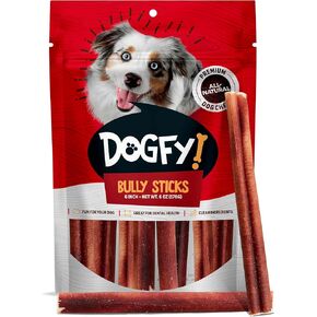 Bully Sticks for Dogs (6-Inch, 20-Pack), 100% Natural Beef Cheek Long Lasting Chews, Grain-Free, Best Bully Stick Alternative for Small, Medium & Large Dogs