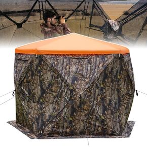 KEMIMOTO Hunting Blinds Ground 270 Degree See Through with Removable Cover for 3-4 Person Tent for Deer and Turkey Hunting (9ft Size)