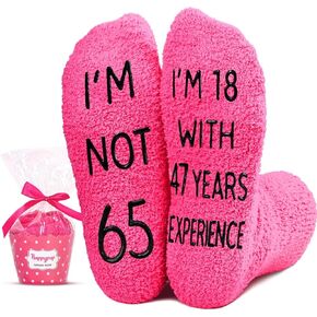 HAPPYPOP 65th Birthday Gifts Ideas for Women - Socks for 65 Year Olds, 65th Birthday Socks, Best Gifts for 65 Year Old Woman