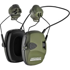 PROHEAR Arc Rail Adapter for Helmet Shooting Ear Protection Earmuffs, NRR 23dB Noise Reduction Hearing Protection for Hunting, Green