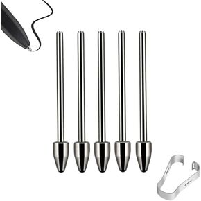 10 قطع أطراف معدنية لقلم تحديد لوحي رائع بالإضافة إلى قلم - أطراف/أطراف أقلام بديلة متينة من سبائك التيتانيوم المعدنية، مع حساسية ضغط 4096 ودعم للإمالة (10 قطع/معدن) in Kuwait