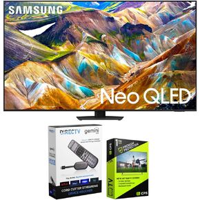SAMSUNG QN55QN85DB 55 Inch Neo QLED 4K Smart TV (2024 Model) Bundle with Redeemable DIRECTV Gemini Air Streaming Device and 1 YR CPS Enhanced Protection Pack