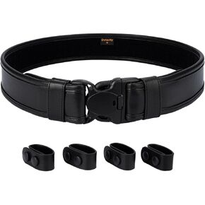 Plain Black Police Duty Belts Kit Law Enforcement Utility Belt Rig 2" Outer Belt w/Loop Lining 1.5" Hook Inner Belt