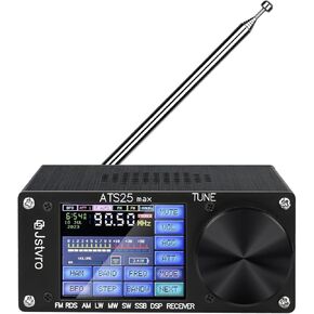 ATS25 Max Decoder ii, Upgraded Si4732 Shortwave Radio Receiver Adds HI-Z Antenna Input Impedance and LNA Mode|Supports 50ohm,FM LW MW&SW SSB DSP Receiver with 4000mAh Battery Built-in Band-Pass Filter