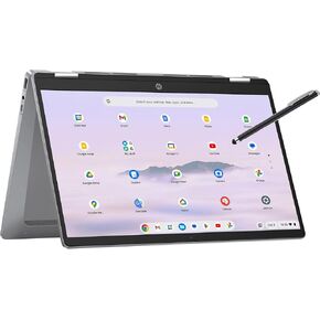HP 14b Convertible 2-in-1 Chromebook Plus in Meteor Silver 14" Touch FHD Intel i3 8-Core up to 3.80GHz 8GB Ram 128GB 4K Graphics WiFi 6 Chrome OS (14b -i3 - Renewed)
