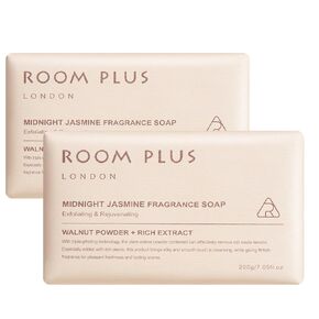 Fragrance Bar Soap,Jasmine-Walnut powder exfoliates ,Big Brick of Bath Soap(pack of 2,14ounce)ROOMPLUS-PLANT SOAP, Moisturizing ,Gentle cleaning body wash soap,Triple-Milled Solid Soap -Natural Soap
