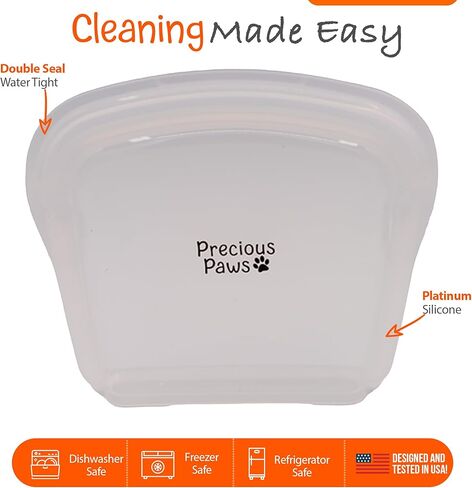 2 Pack Dog Training Silicone Zipper Treat Bag Pouch | Reusable Silicone Zipper Bag for Dry or Wet Dog Treats/Food, Sealable Training Treat Bag for Dogs Cats Pets in Kuwait