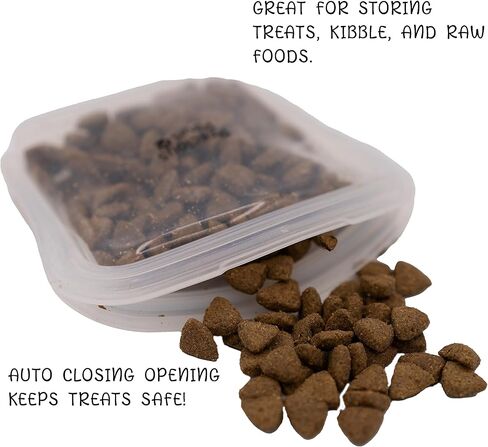 2 Pack Dog Training Silicone Zipper Treat Bag Pouch | Reusable Silicone Zipper Bag for Dry or Wet Dog Treats/Food, Sealable Training Treat Bag for Dogs Cats Pets in Kuwait