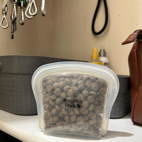 2 Pack Dog Training Silicone Zipper Treat Bag Pouch | Reusable Silicone Zipper Bag for Dry or Wet Dog Treats/Food, Sealable Training Treat Bag for Dogs Cats Pets in Kuwait