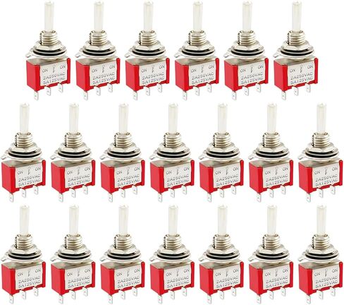 Spdt Toggle Switch，20Pack 2 Position 3 Pin ON-ON Metal Toggle Switch 6A 125VAC Heavy Duty Waterproof Toggle Switch in Saudi Arabia