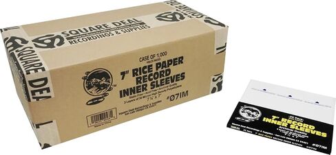 (100) 7" Record Inner Sleeves - 3-Layers of Archival Quality, Anti-Static HDPE with Rice Paper Enclosed Insert for Extra Rigidity #07IM in Saudi Arabia
