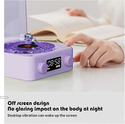 The Waves Vinyl Player, Waves Vinyl Bluetooth Speaker with Ambient Lights and Timer, Four Modes Portable Vintage Vinyl Speaker for Bedroom, Home in Saudi Arabia