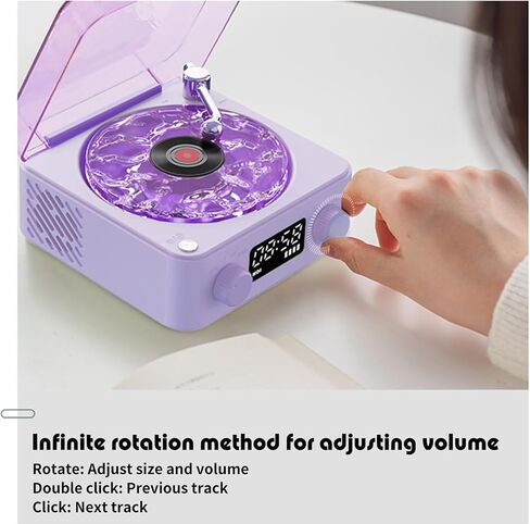 The Waves Vinyl Player, Waves Vinyl Bluetooth Speaker with Ambient Lights and Timer, Four Modes Portable Vintage Vinyl Speaker for Bedroom, Home in Saudi Arabia