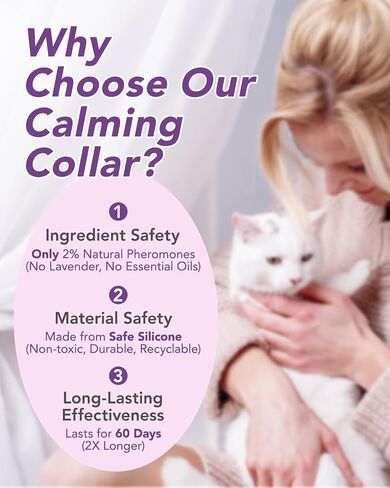 Calming Collar for Cats -4 Pack Soother Cats Calming Collars Anxiety Relief Stress Drug-Free & Lavender-Free -Adjustable for Small, Medium Large Cat -Natural Ingredients Pheromones Rapid Effect Grey in Saudi Arabia