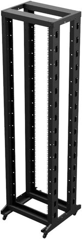 NavePoint 4-Post Adjustable Rack, 37U, Cage Nuts, Includes Casters, Black, SRB Series in Kuwait