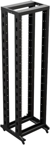 NavePoint 4-Post Adjustable Rack, 37U, Cage Nuts, Includes Casters, Black, SRB Series in Kuwait