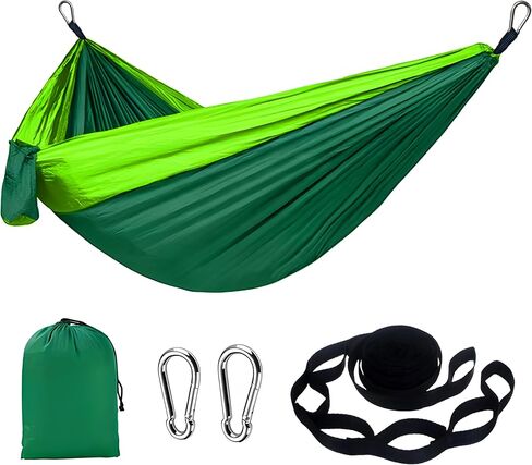 Camping Hammock - Hammock - Camping Gear - Single Hammock - Backpacking Tree Hammock - Hammock Camping for Kids - Hiking Gear - Portable Hammock for Camping - Travel Hammock - Outdoor (Orange+Grey) in Saudi Arabia