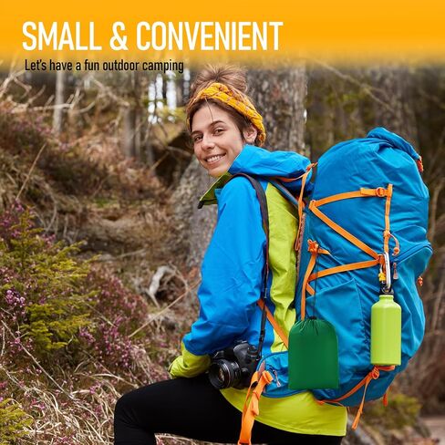 Camping Hammock - Hammock - Camping Gear - Single Hammock - Backpacking Tree Hammock - Hammock Camping for Kids - Hiking Gear - Portable Hammock for Camping - Travel Hammock - Outdoor (Orange+Grey) in Saudi Arabia