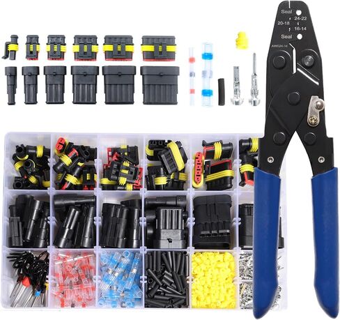 مقاوم للماء السيارات موصل كهربائي محطات سلك التوصيل عدة 1/2/3/4/5/6 دبوس موصلات السيارة ذكر أنثى بعقب العقص أداة الاتصال السريع أداة السقاطة طريقة قطع الاتصال in Kuwait