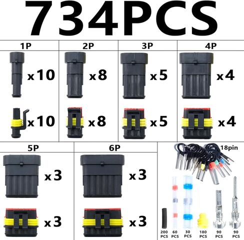 مقاوم للماء السيارات موصل كهربائي محطات سلك التوصيل عدة 1/2/3/4/5/6 دبوس موصلات السيارة ذكر أنثى بعقب العقص أداة الاتصال السريع أداة السقاطة طريقة قطع الاتصال in Kuwait