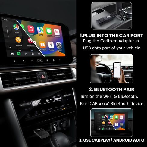 Wireless Carplay and Android Auto Adapter 2-in-1 | Quick Connection & Auto Reconnect | Bluetooth 5.3 & 5.8Ghz WiFi| High Performance | Easy to Use & Setup iOS & Android in Saudi Arabia
