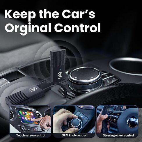 Wireless Carplay and Android Auto Adapter 2-in-1 | Quick Connection & Auto Reconnect | Bluetooth 5.3 & 5.8Ghz WiFi| High Performance | Easy to Use & Setup iOS & Android in Saudi Arabia