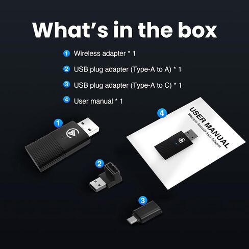 Wireless Carplay and Android Auto Adapter 2-in-1 | Quick Connection & Auto Reconnect | Bluetooth 5.3 & 5.8Ghz WiFi| High Performance | Easy to Use & Setup iOS & Android in Saudi Arabia