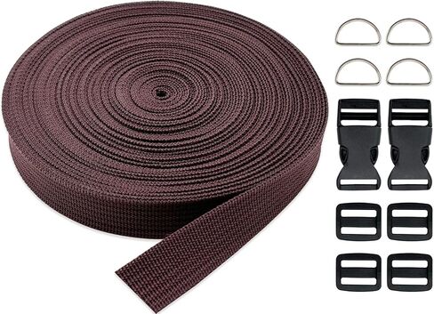 Polypropylene Webbing Strap with Buckle 15 Yards 3/4" Tubular Webbing for Lawn Chairs Canvas Bag Outdoor Strapping use Luggage Indoor Handmade DIY Crafting. (Black) in Saudi Arabia