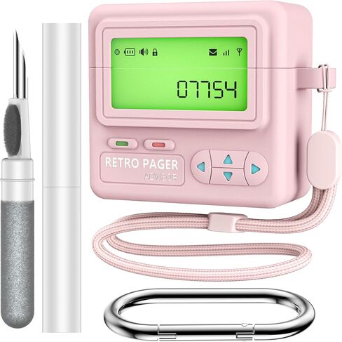 YWXTW for AirPods 4 Case 2024, Retro Beeper Pager Silicone Protective Cover Case with Keychain/Lanyard/Cleaner Kit, Drop Protection Cute Accessories (Light Pink) in Saudi Arabia