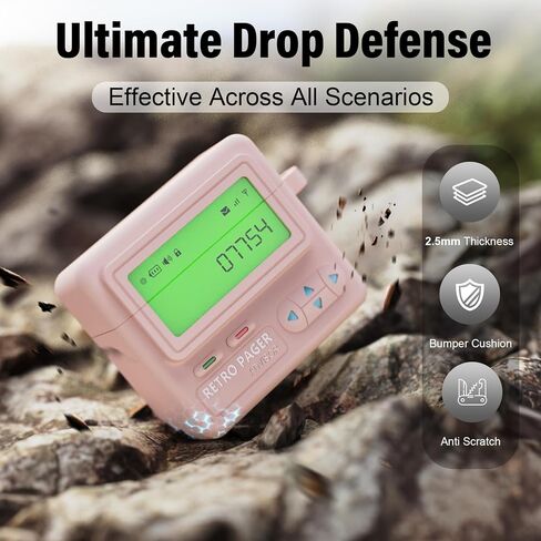 YWXTW for AirPods 4 Case 2024, Retro Beeper Pager Silicone Protective Cover Case with Keychain/Lanyard/Cleaner Kit, Drop Protection Cute Accessories (Light Pink) in Saudi Arabia