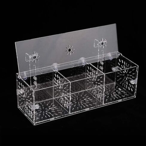 Fish Breeding Isolation Box Aquarium Acclimation Hatchery Incubator Acrylic Transparent Aquarium Hatchery Incubator Holder(30CM*10CM*10CM) in Kuwait
