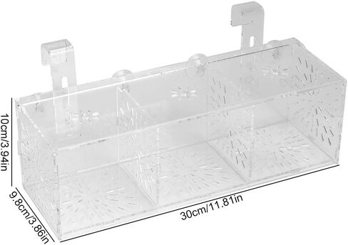 Fish Breeding Isolation Box Aquarium Acclimation Hatchery Incubator Acrylic Transparent Aquarium Hatchery Incubator Holder(30CM*10CM*10CM) in Kuwait