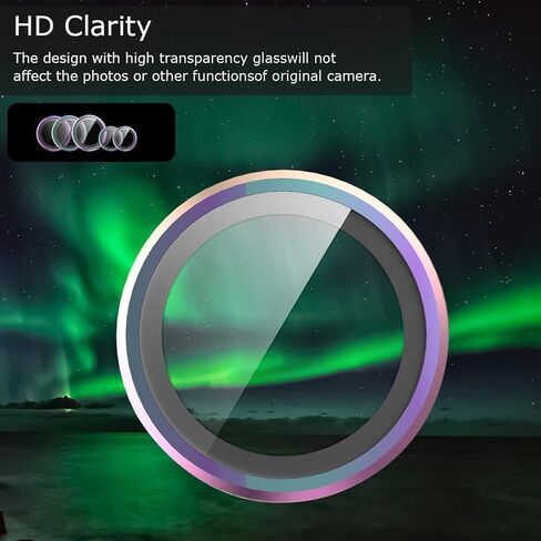 (2 Set for Motorola Razr 40 Ultra/ 50 Ultra Camera Lens Protector, Scratch-Resistant HD Clarity Ultra-Thin 9H Tempered Glass with Aluminum Edging, Individual Metal Lens Cover (Color) in Kuwait