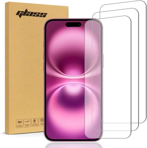 Rome Tech Tempered Glass Screen Protector for iPhone 16 - Protective 9H Screen Saver Compatible With Phone Cases - for iPhone 16 Screen Protector Tempered Glass - Clear in Saudi Arabia