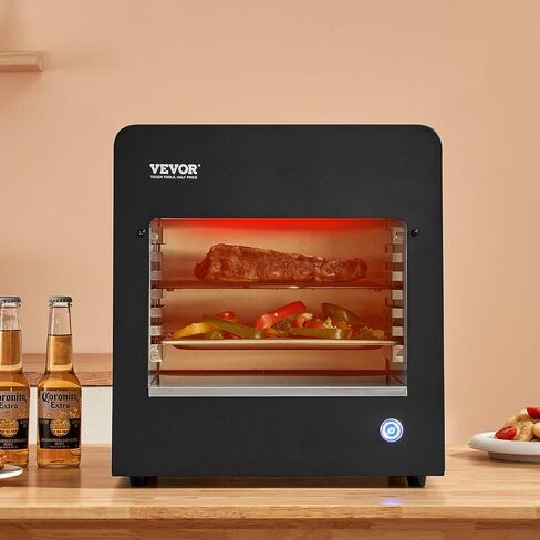VEVOR Electric Steak Grill, 1800W Smokeless Infrared Electric Broiler, 1450°F Stainless Steel Steak Cooker with 6-Tier Adjustable Rack, Electric Infrared Grill for BBQ, Toast, Grill, Indoor in Saudi Arabia