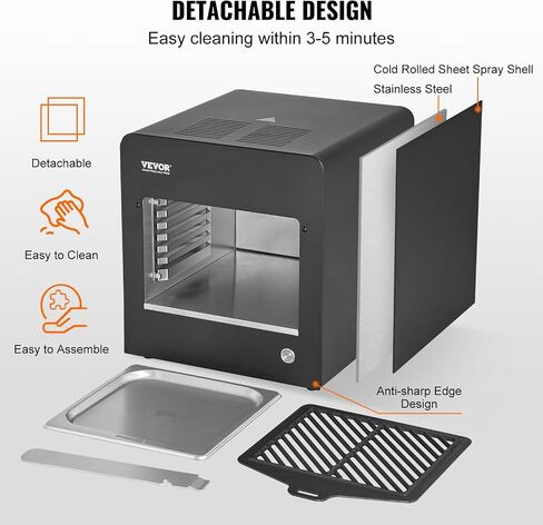 VEVOR Electric Steak Grill, 1800W Smokeless Infrared Electric Broiler, 1450°F Stainless Steel Steak Cooker with 6-Tier Adjustable Rack, Electric Infrared Grill for BBQ, Toast, Grill, Indoor in Saudi Arabia