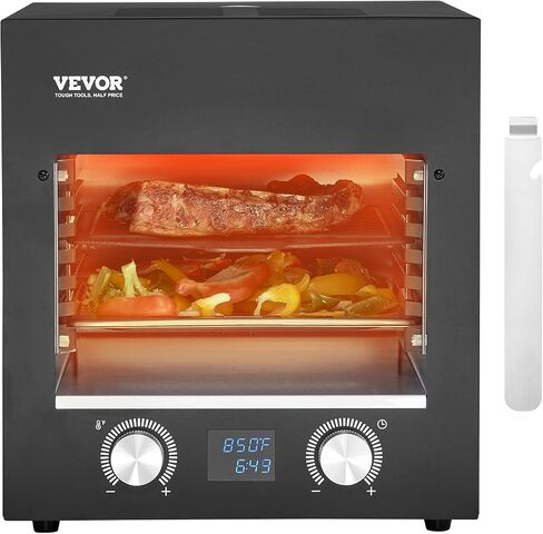 VEVOR Electric Steak Grill, 1800W Smokeless Infrared Electric Broiler, 1450°F Stainless Steel Steak Cooker with 6-Tier Adjustable Rack, Electric Infrared Grill for BBQ, Toast, Grill, Indoor in Kuwait
