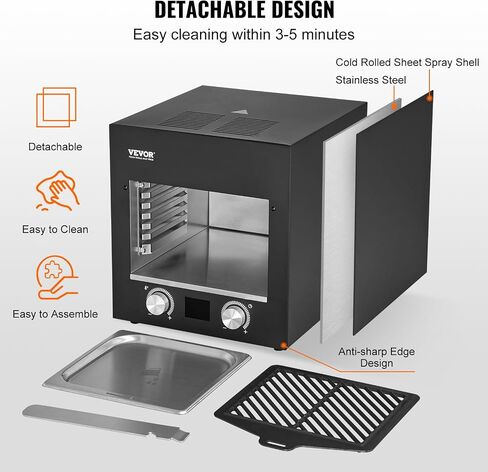 VEVOR Electric Steak Grill, 1800W Smokeless Infrared Electric Broiler, 1450°F Stainless Steel Steak Cooker with 6-Tier Adjustable Rack, Electric Infrared Grill for BBQ, Toast, Grill, Indoor in Kuwait